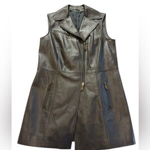 Worth Black/Dark Blue Leather Vest